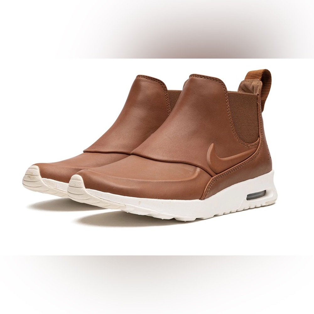 Nike air max thea mid leather chelsea boot sneakers tan womens size 8
